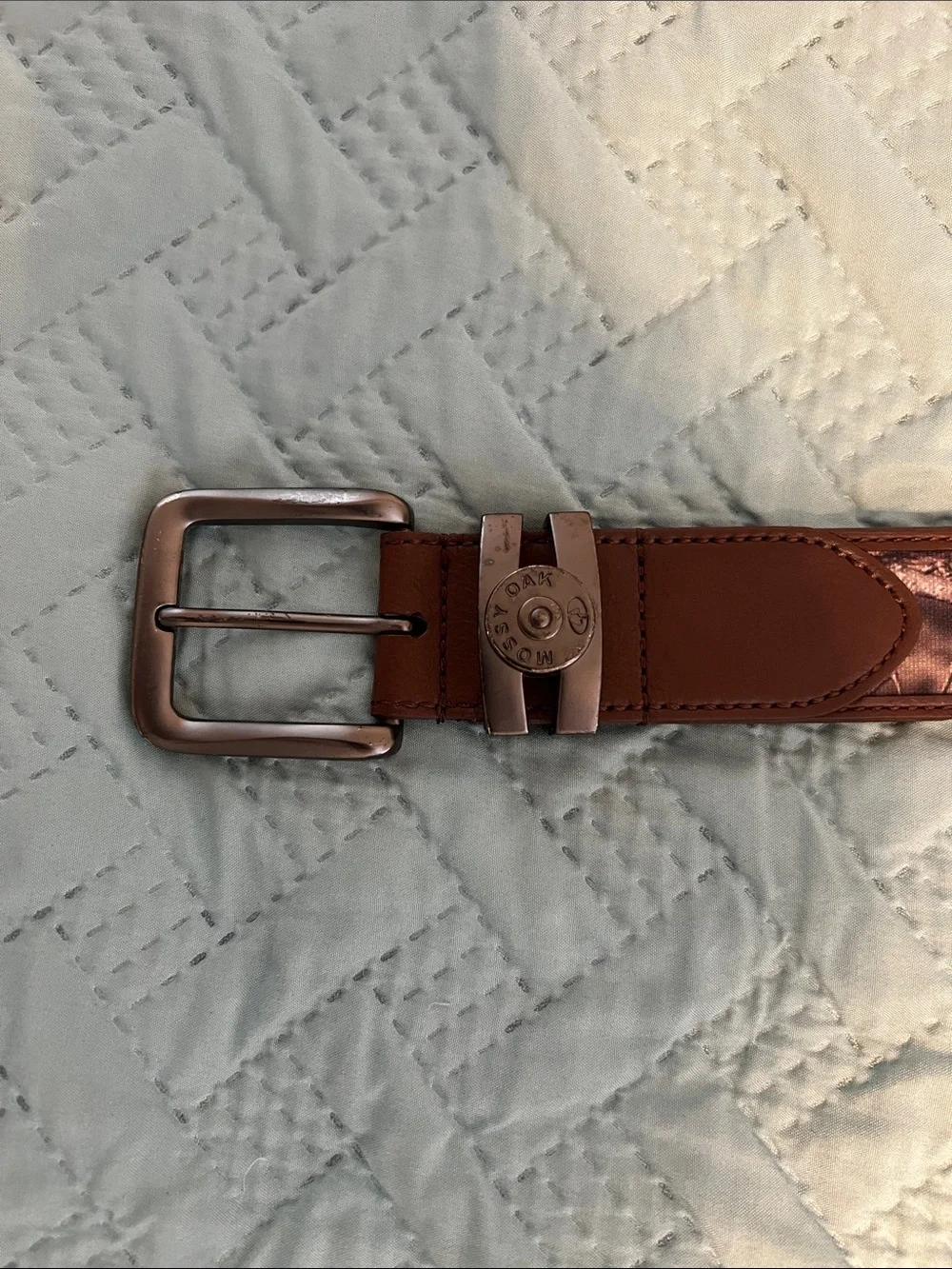 Mossy Oak Realtree Camouflage Leather Belt in Brown and Green